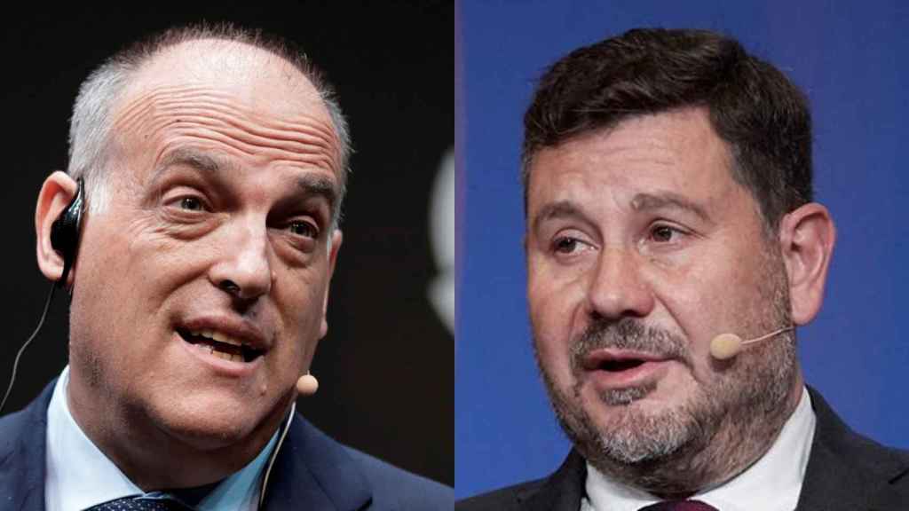 Javier Tebas y Eduard Romeu, dos figuras enfrentadas, en un fotomontaje / CULEMANÍA