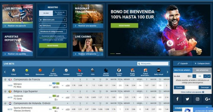 Imagen de la página web de 1XBET / Twitter