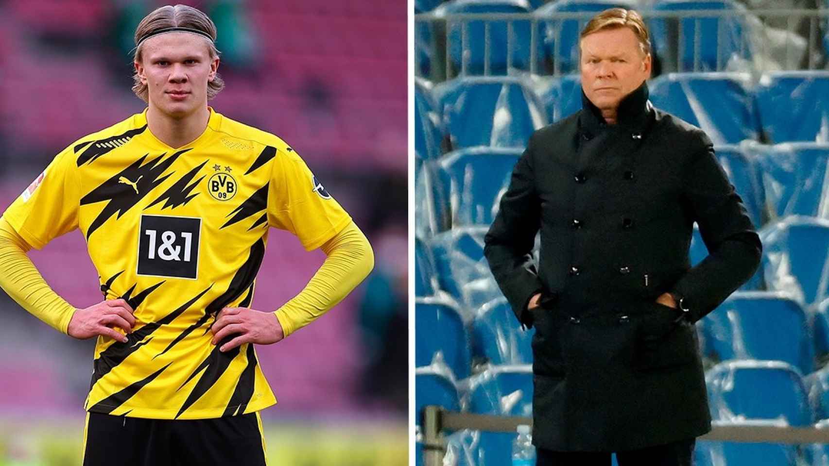 Erling Haaland y Ronald Koeman en un fotomontaje / REDES