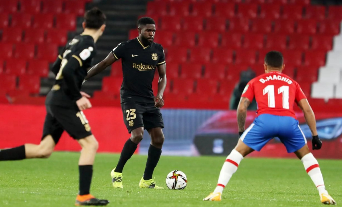 Samuel Umtiti durante el partido del Barça contra el Granada / FC Barcelona