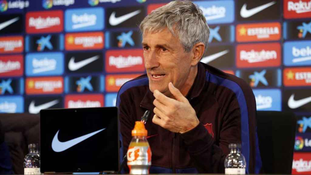 Quique Setién en rueda de prensa previa a la Real Sociedad / FC Barcelona