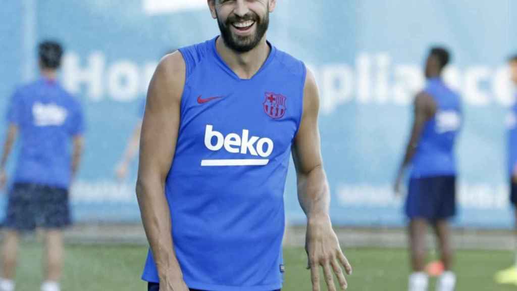 Una foto de Gerard Piqué durante un entrenamiento del Barça / FCB