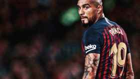 Una foto de Prince Boateng durante un partido del Barça / Instagram