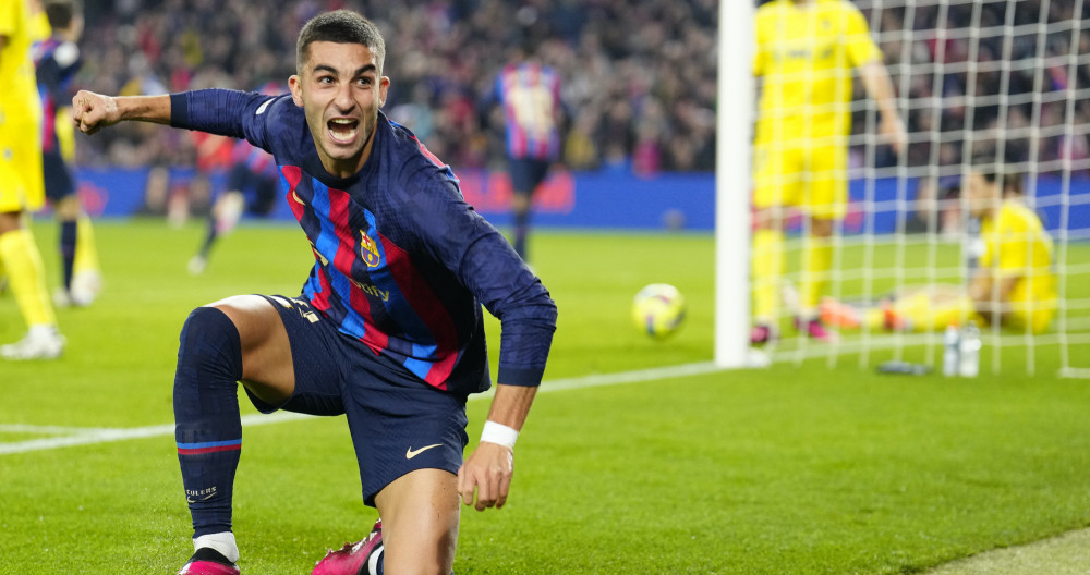 Ferran Torres, celebrando la jugada del primer gol del Barça ante el Cádiz / EFE