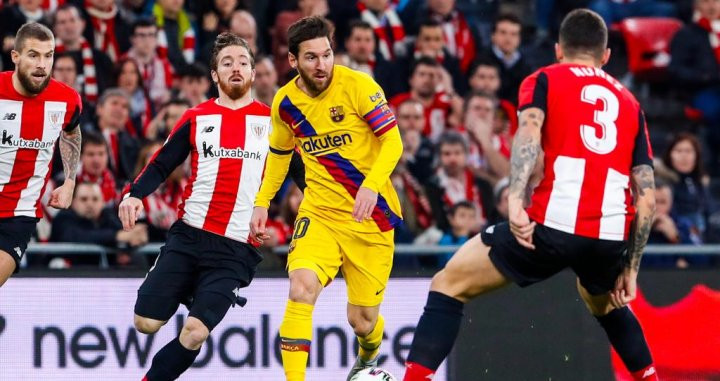 Leo Messi en una acción de juego contra el Athletic / FCB