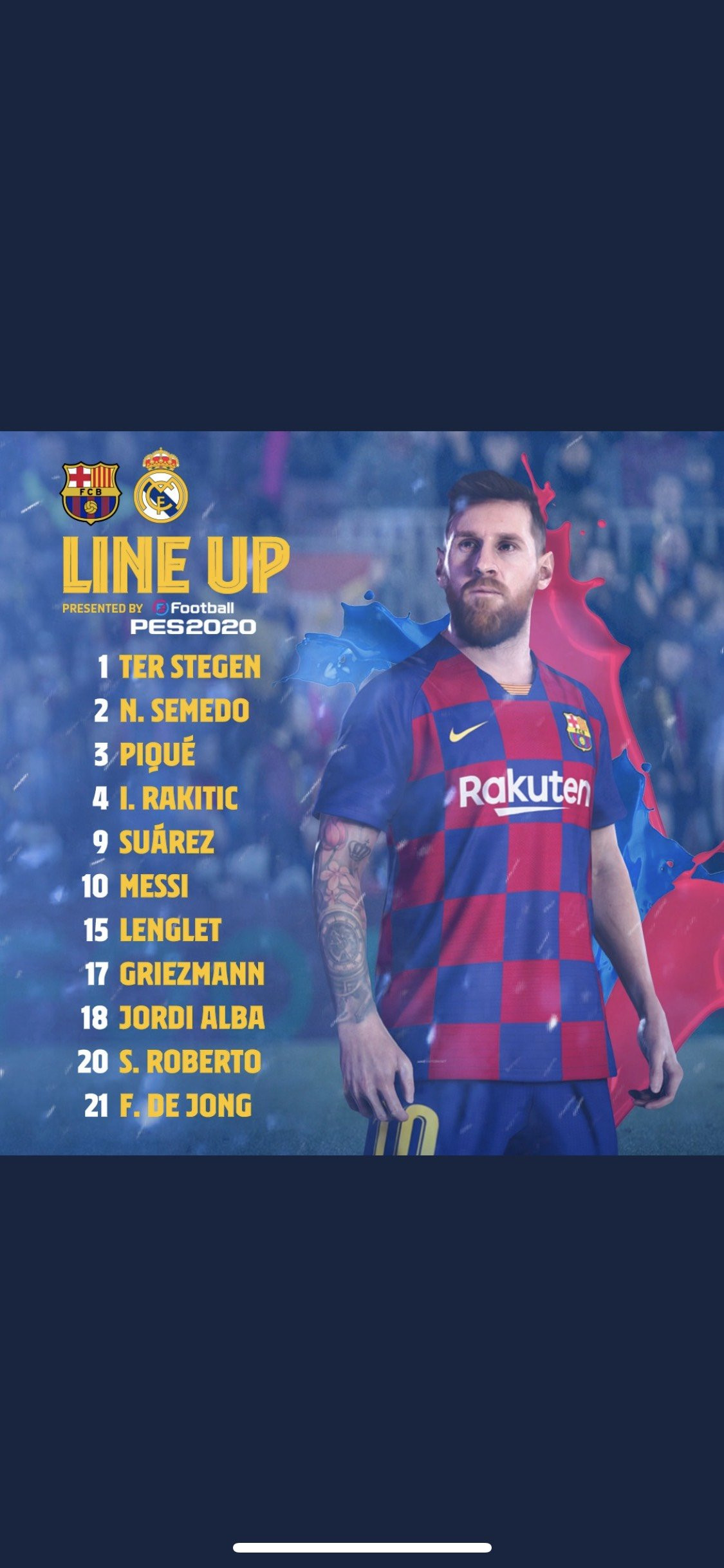 Nueva alineación del Barça ante el Real Madrid