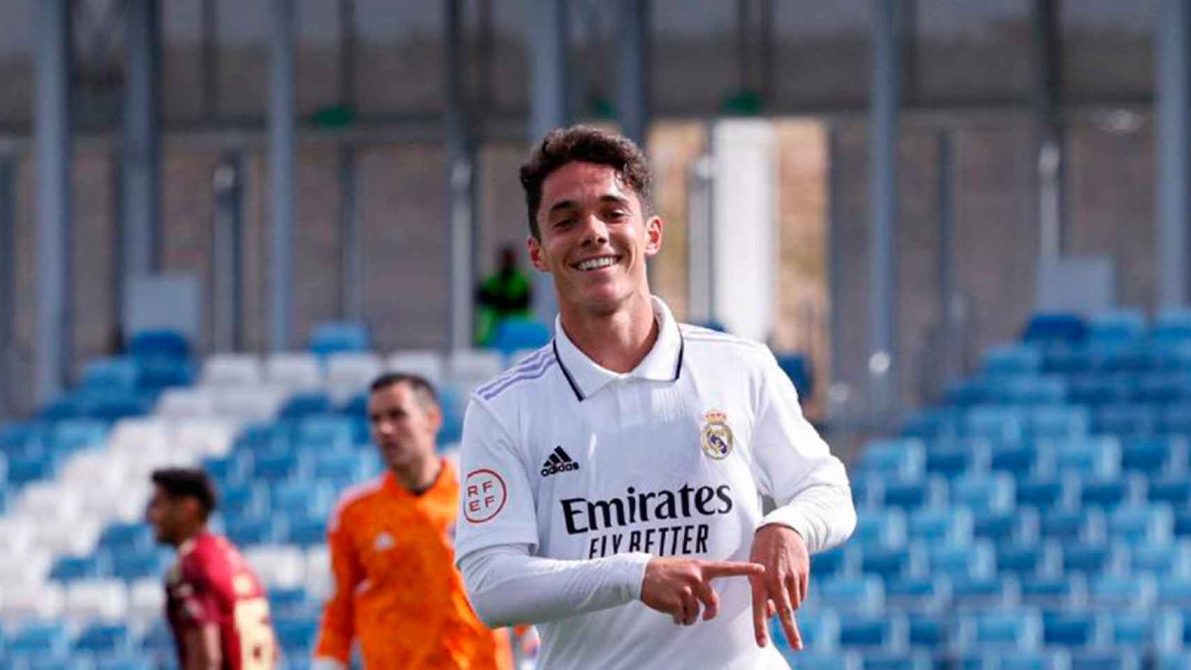 Sergio Arribas, celebrando un gol marcado con el Real Madrid-Castilla / REAL MADRID