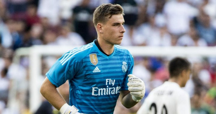 Lunin en un partido amistoso con el Real Madrid / EFE