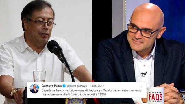 El presidente de Colombia, Gustavo Petro, y el 'exconseller' de la Generalitat Xavier Vendrell (ERC)