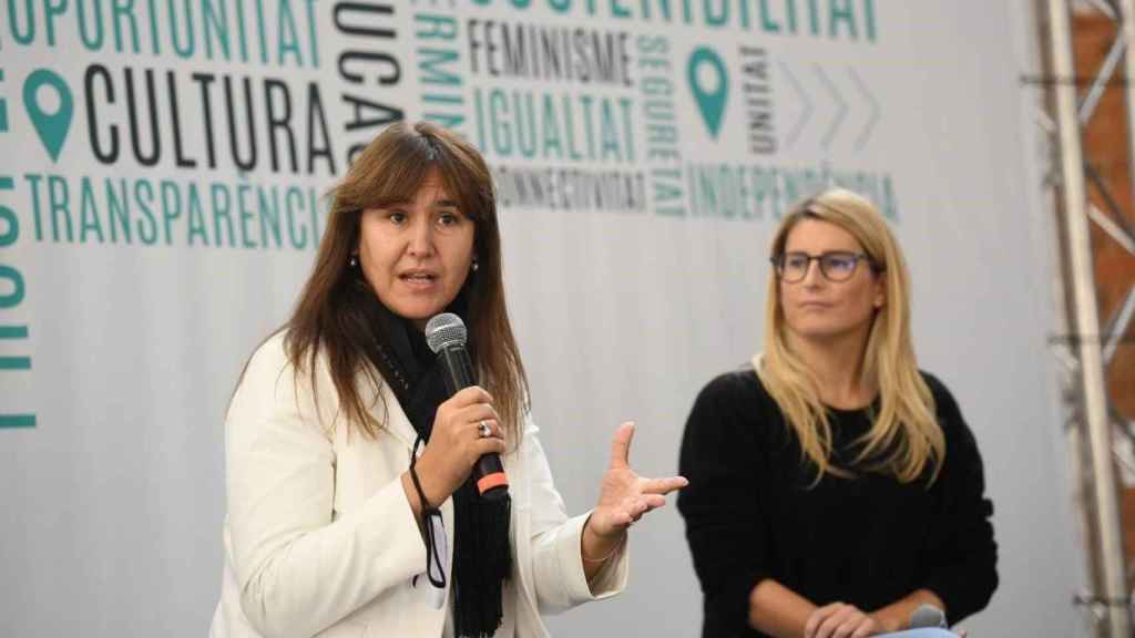 La presidenta del Parlament, Laura Borràs, y la concejal barcelonesa Elsa Artadi, en un acto de JxCat en Barcelona / JUNTS PER CATALUNYA