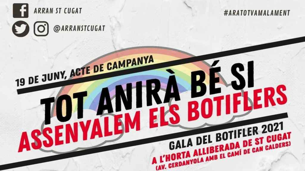 Cartel de Arran Sant Cugat con el que pretende señalar a los 'botiflers' de 2020 / ARRAN