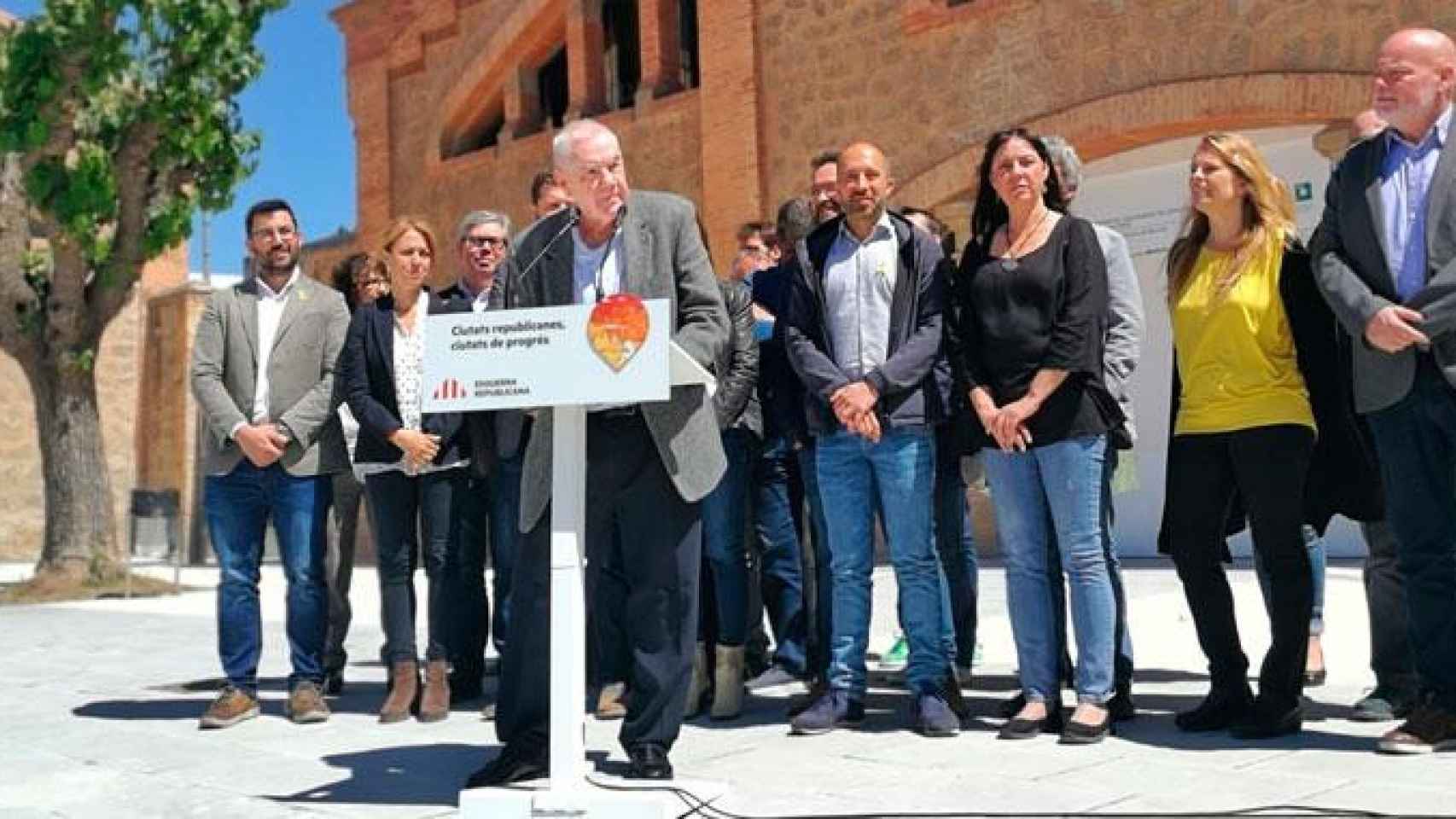 Ernest Maragall junto al resto de los candidatos a la alcaldía de ERC en Cataluña / EP