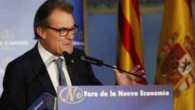 El expresidente de la Generalitat Artur Mas en los desayunos informativos de Fórum Europa, en Madrid / EFE