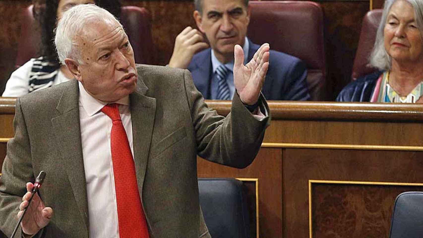 El ministro de Asuntos Exteriores y de Cooperación, José Manuel García-Margallo, en el Congreso de los Diputados