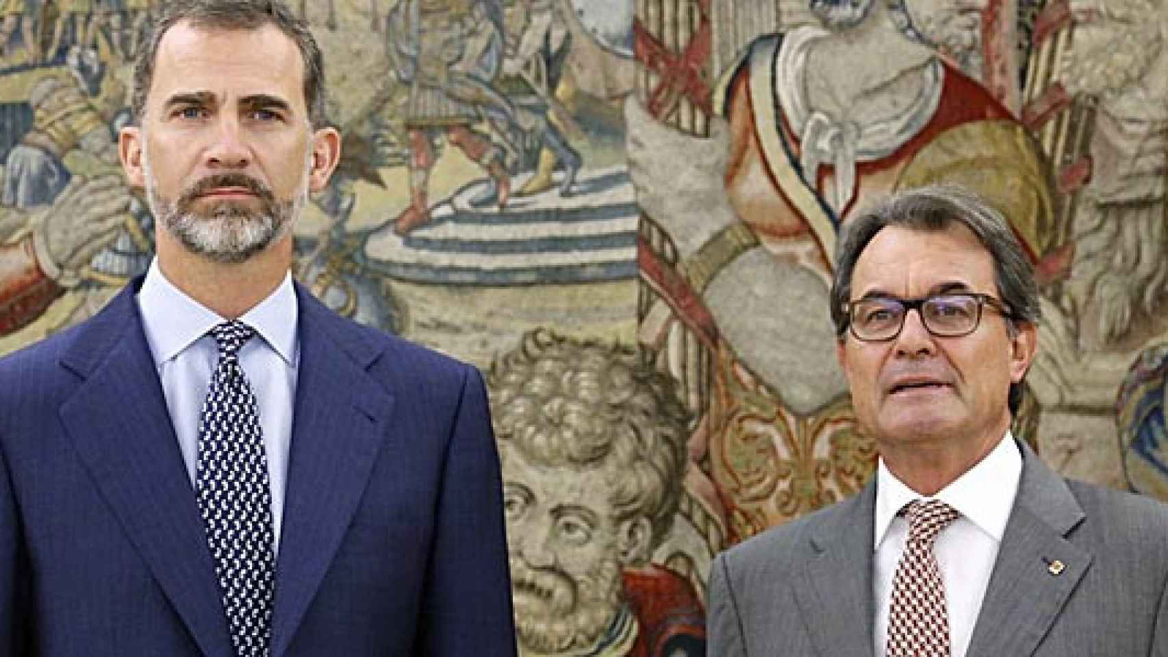 El Rey Felipe VI y el presidente de la Generalitat, Artur Mas