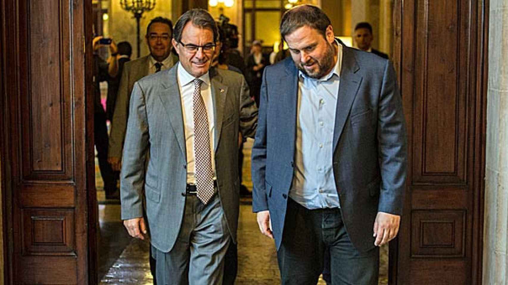 Mas y Junqueras, en el Parlamento autonómico