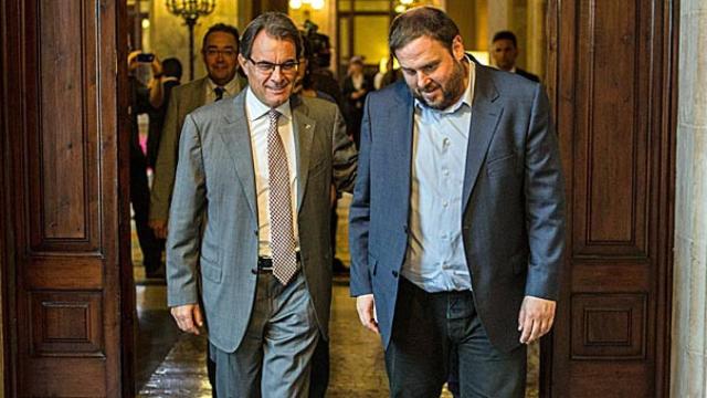 Mas y Junqueras, en el Parlamento autonómico