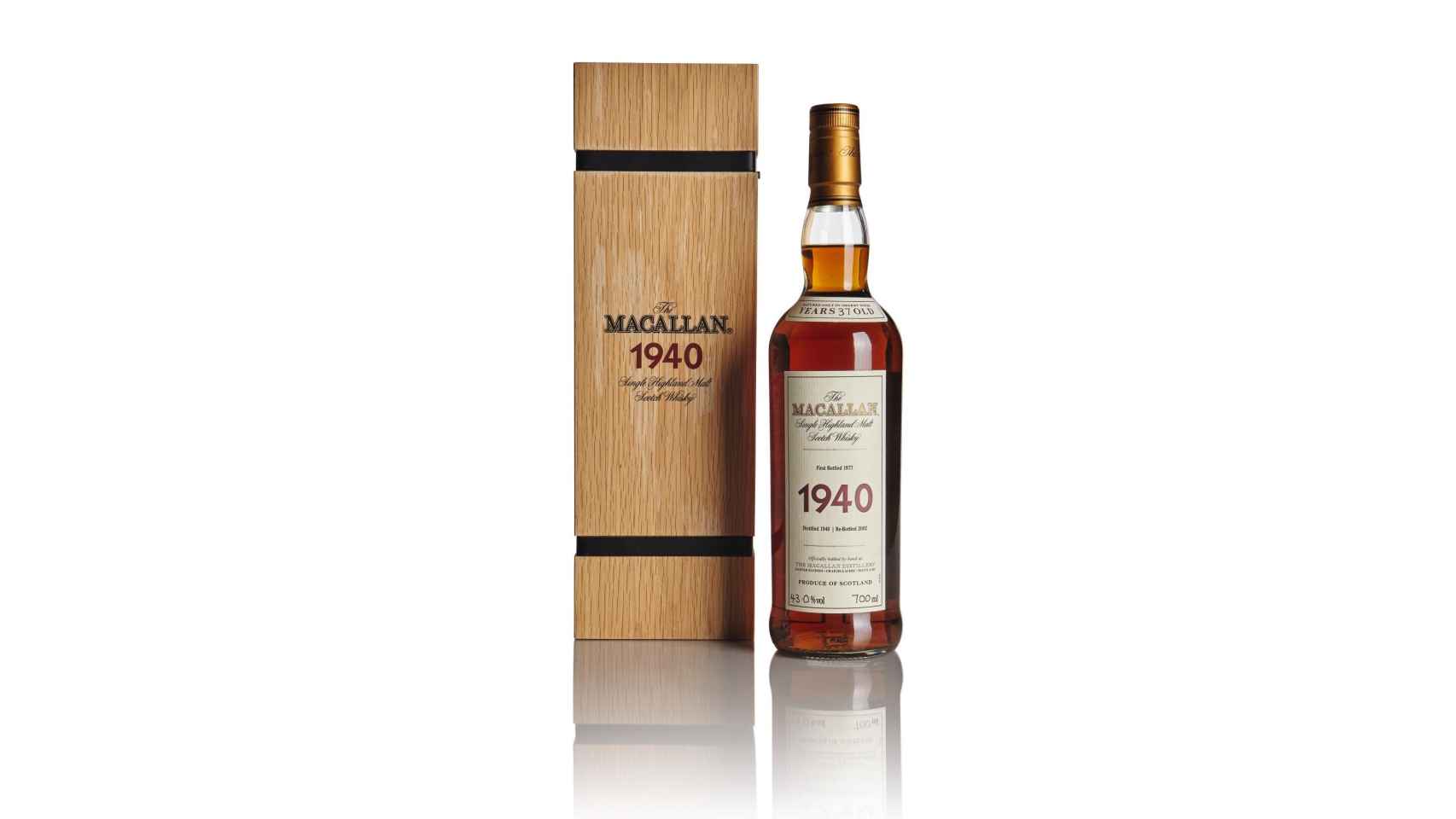 La botella de whisky Macallan 1940, a la venta en Amazon por 47.000 euros / MACALLAN