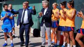 Joan Laporta, después de visitar al Barça femenino en una imagen de archivo / FCB