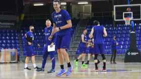 Pau Gasol junto a Jasikevicius en un entrenamiento con el Barça el pasado curso / FCB