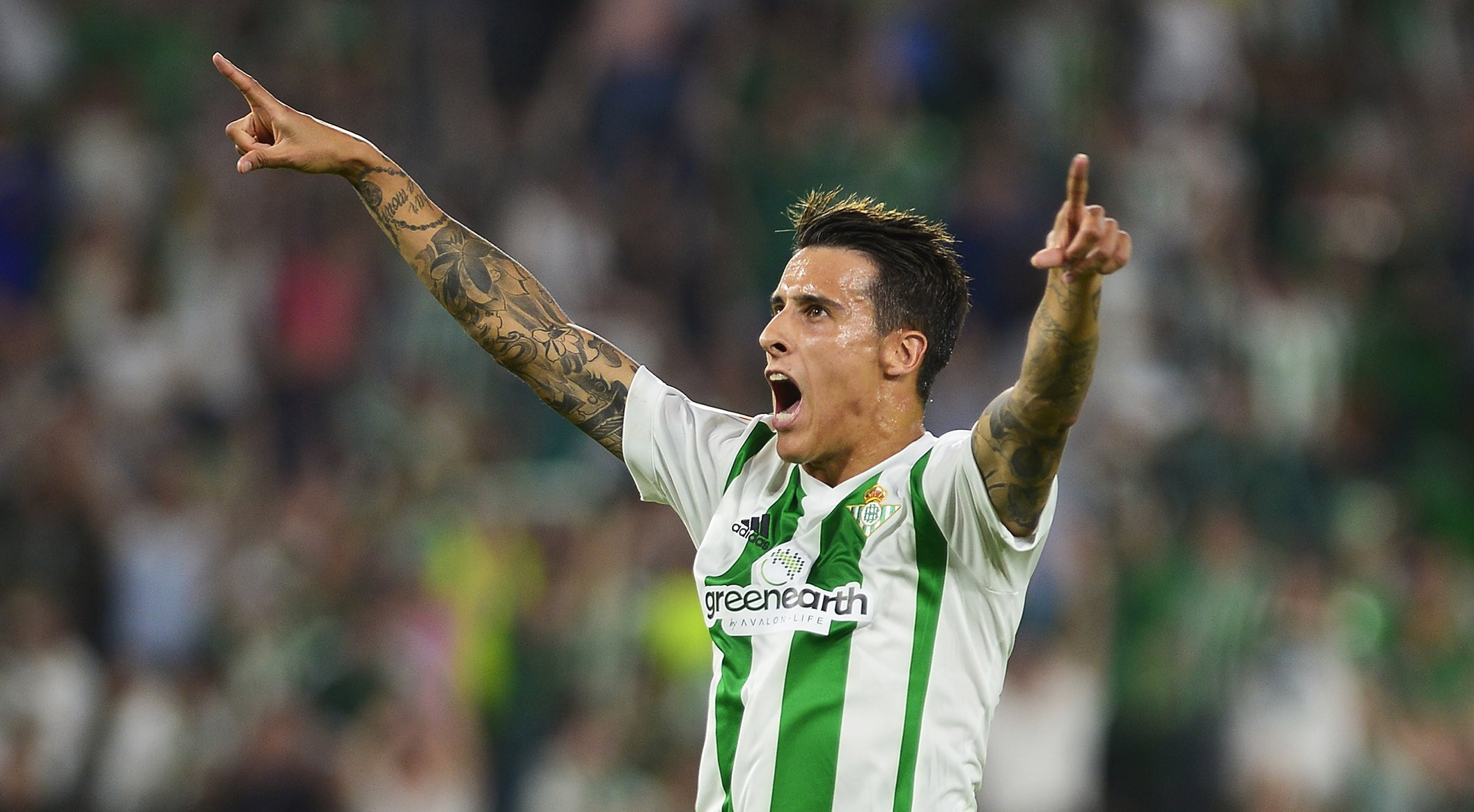 Cristian Tello celebrando un gol con el Betis /REDES