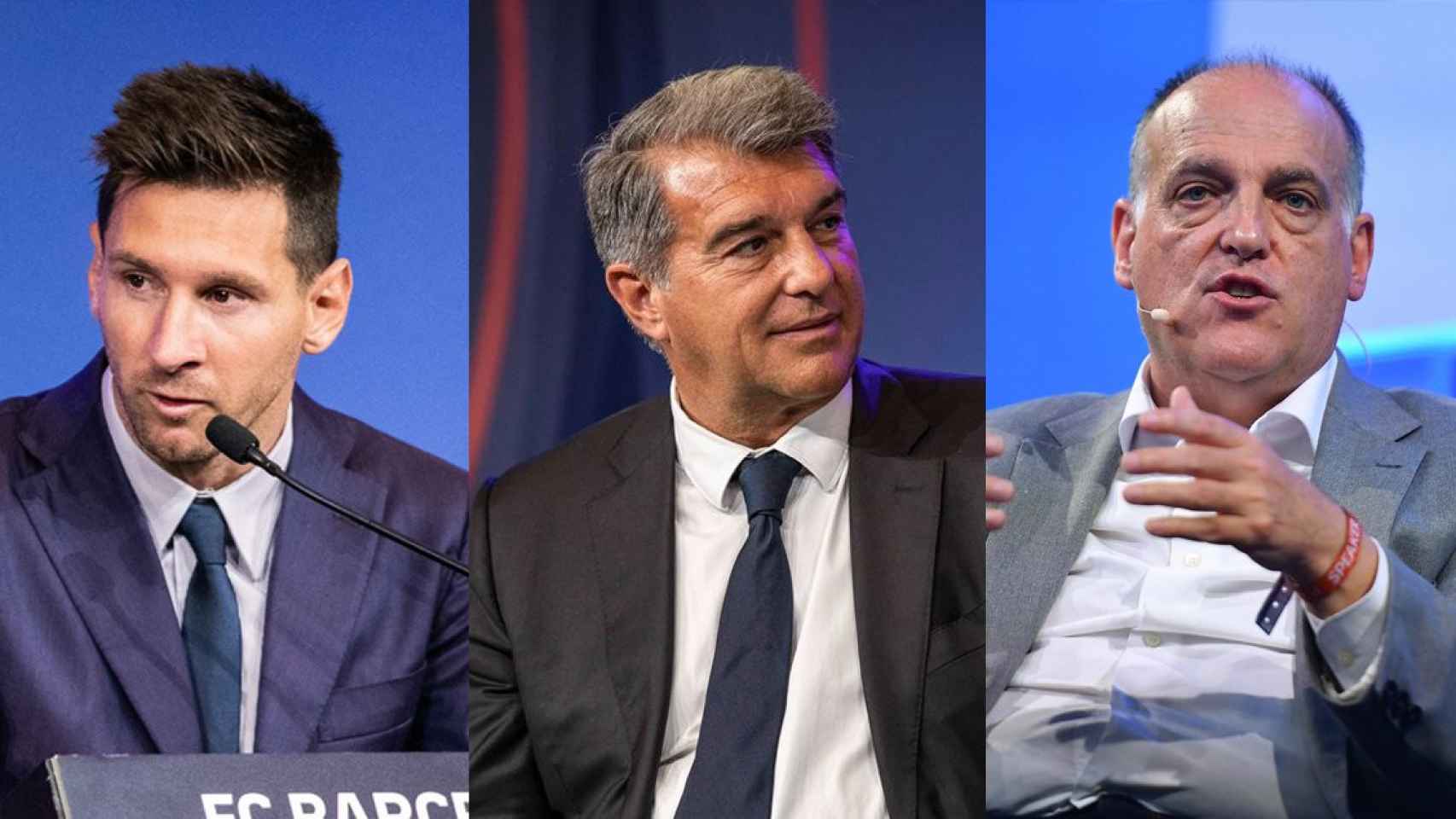 Messi, Laporta y Tebas en un fotomontaje / Culemania