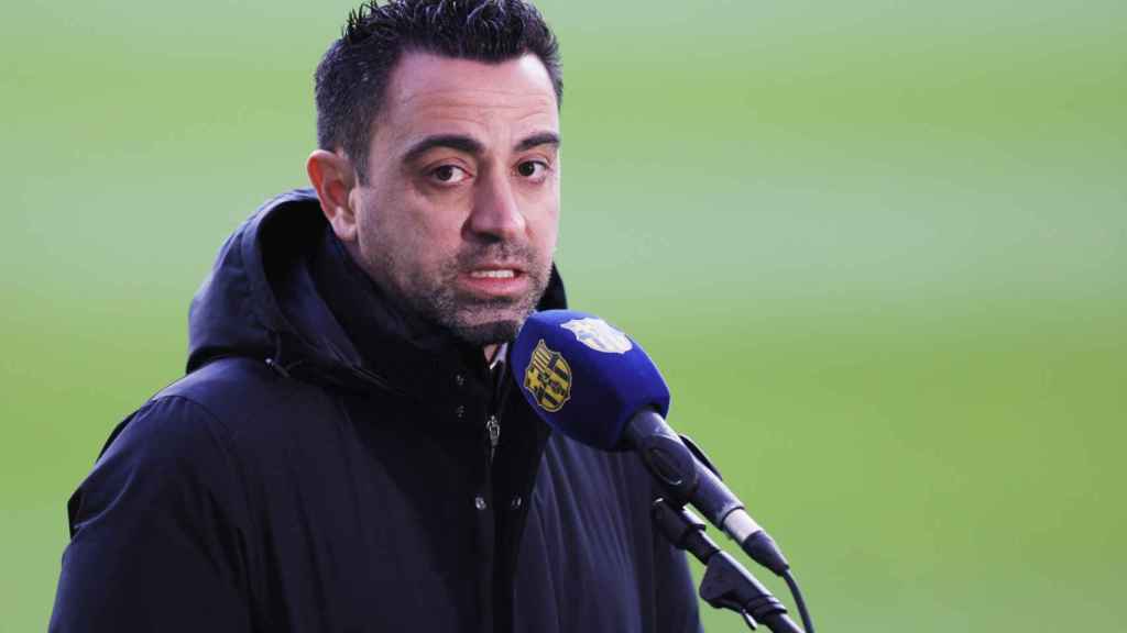 Xavi Hernández, compareciendo ante los medios del Barça / FCB