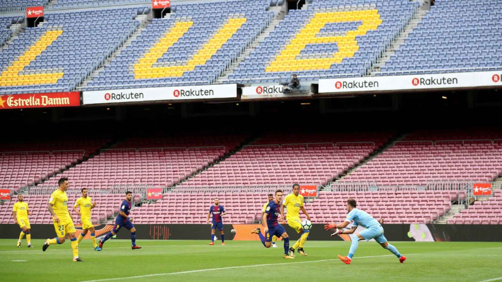 Imagen del Camp Nou vacío, en el Barça-Las Palmas del 2017| FCB