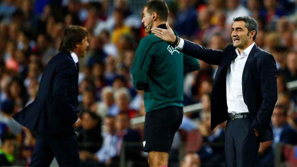 Ernesto Valverde en el partido frente al Inter de Milán / EFE