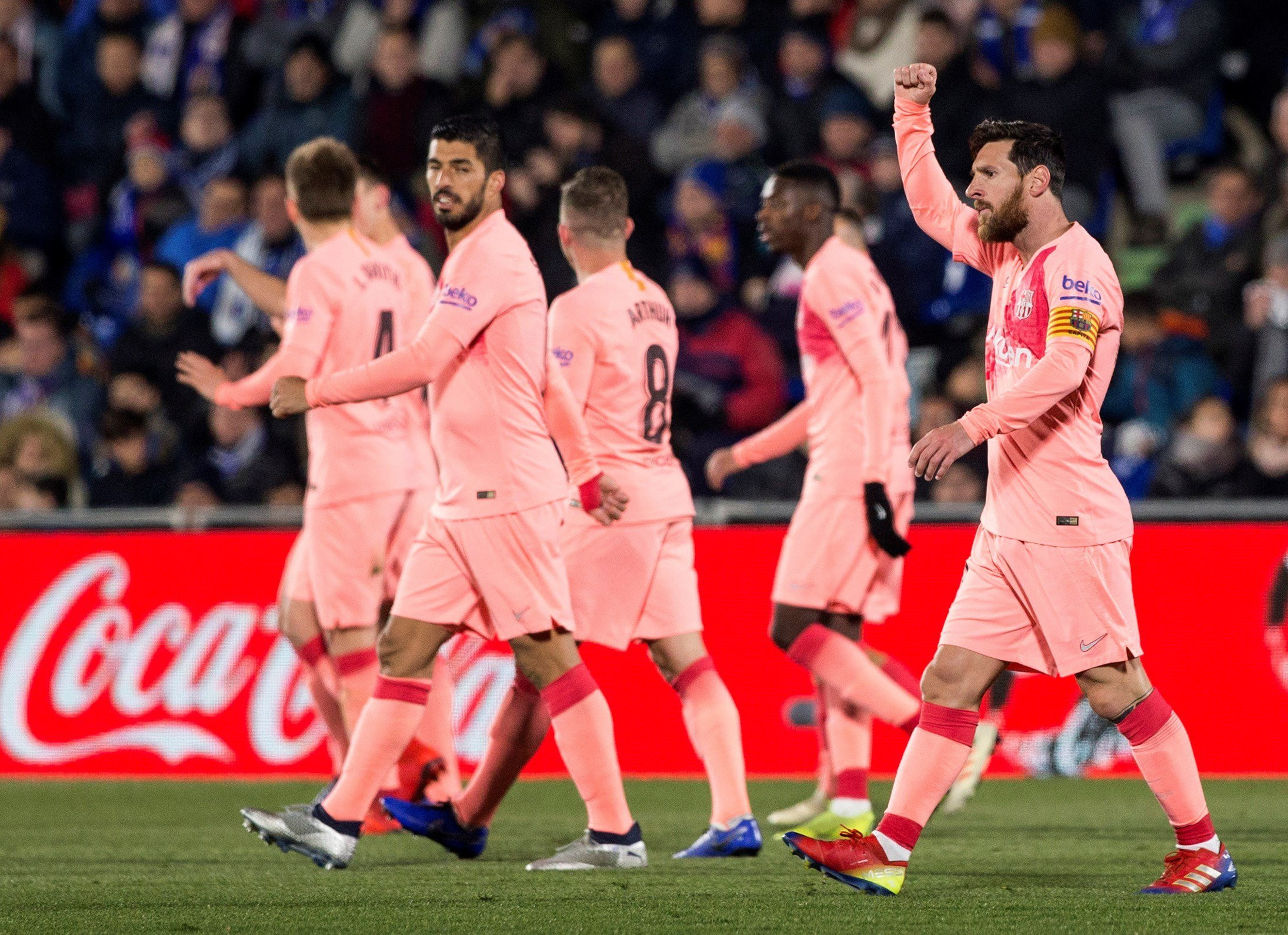 Leo Messi celebra su gol frente al Getafe / EFE