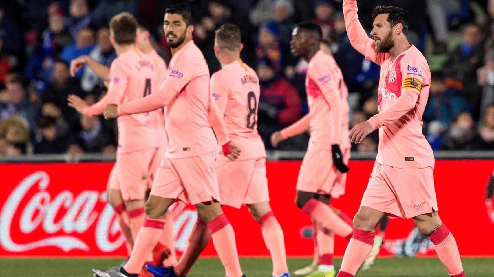 Leo Messi celebra su gol frente al Getafe / EFE