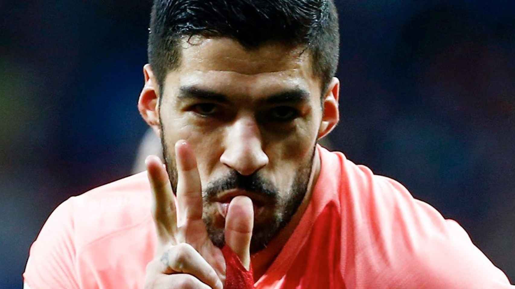 Luis Suárez celebra su gol ante el Espanyol / EFE