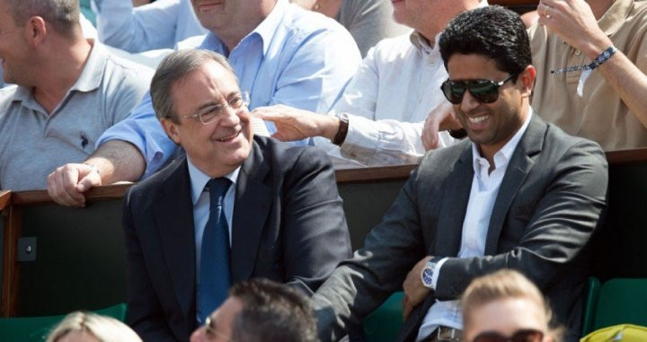 Florentino y Nasser Al-Khelaifi en un acto público / EFE