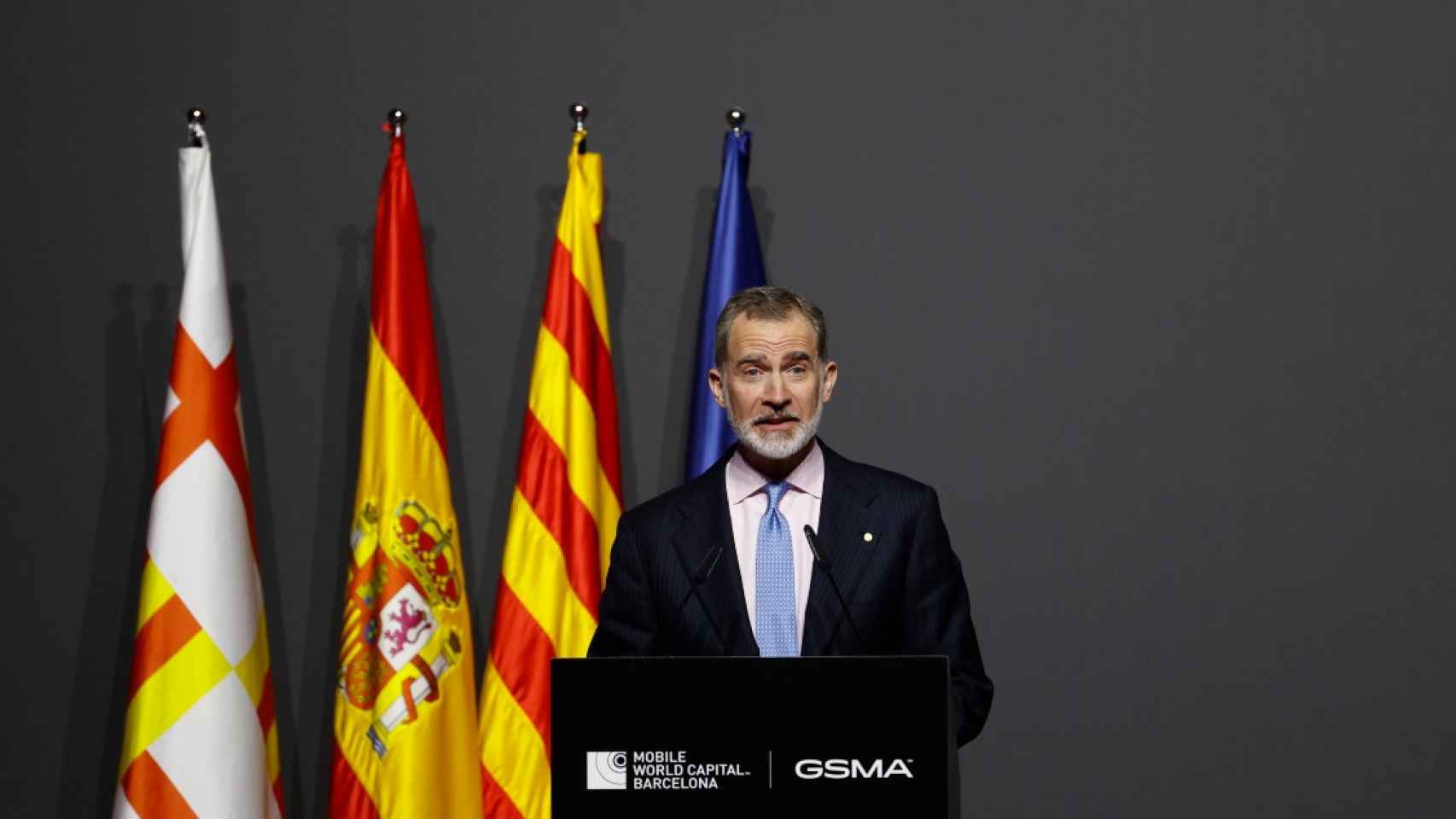 Felipe VI en su discurso de la cena institucional del Mobile World Congress de 2023 / EFE