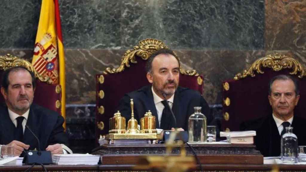 El juez Manuel Marchena (c) en el Tribunal Supremo. Sentencia del 'procés' / EFE