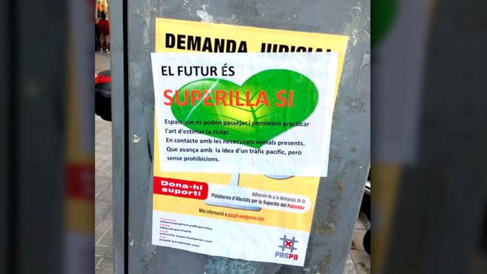 Contrapropaganda a favor de la superilla de Poblenou por parte de los 'comandos nocturnos' cercanos a BComú / CG