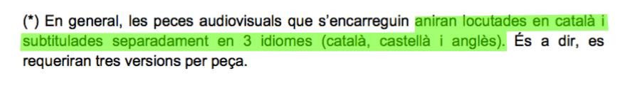 El requisito para producir las campañas audiovisuales del Ayuntamiento de Barcelona: solo catalán / CG