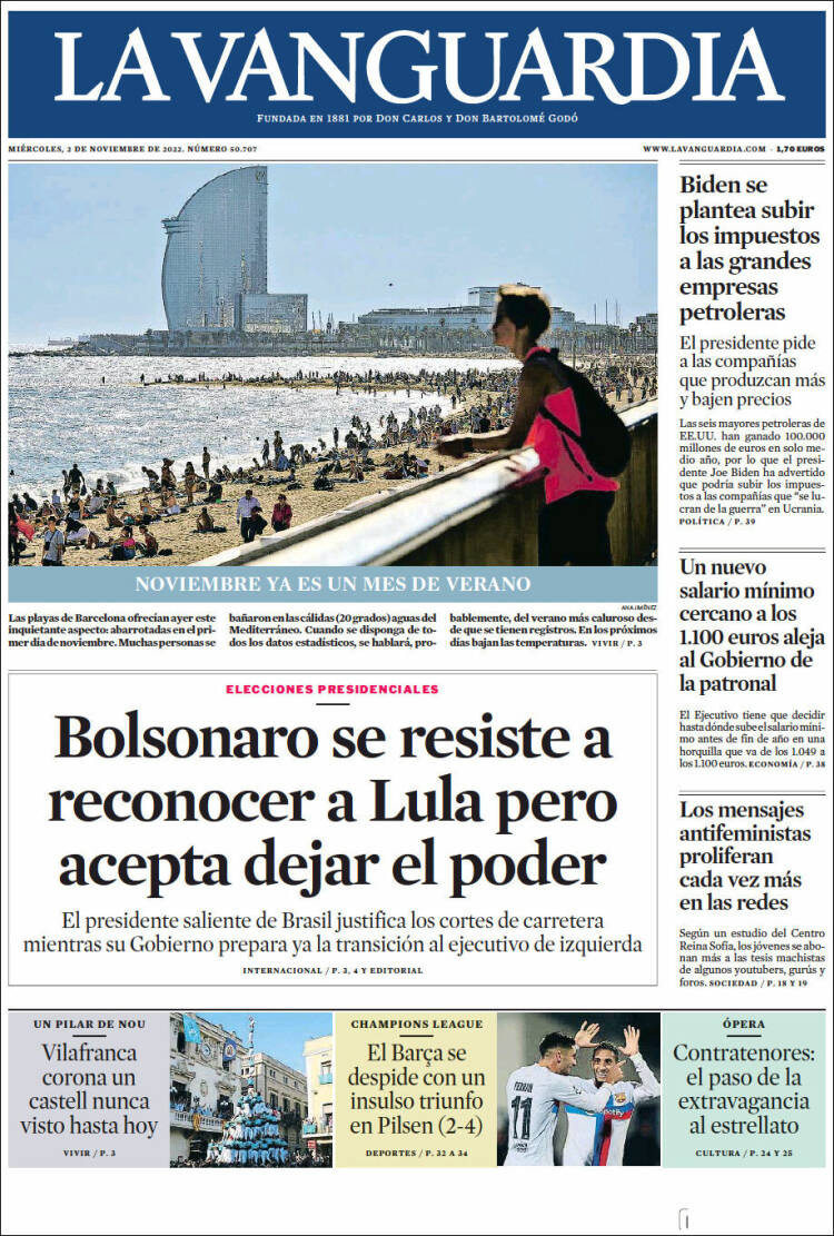 La Vanguardia 2 de noviembre de 2022