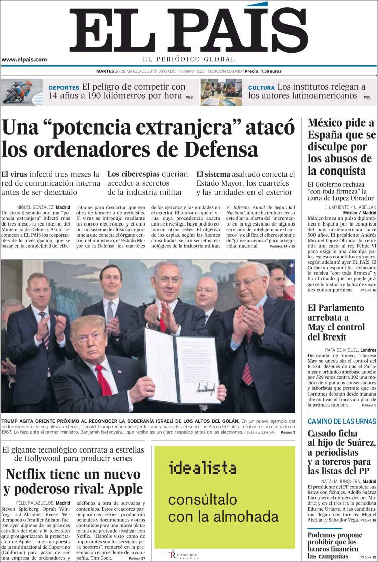 el pais portada 26 marzo