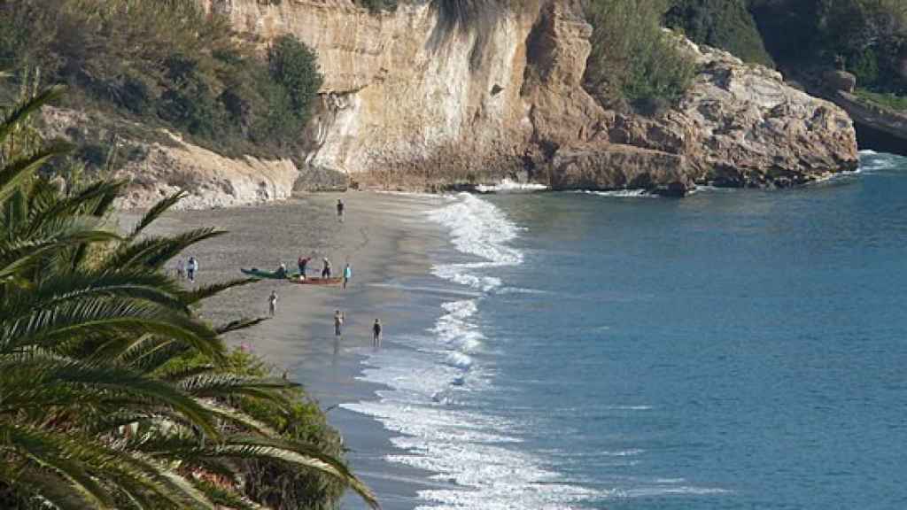 Playa de Burriana, en Nerja (Málaga)