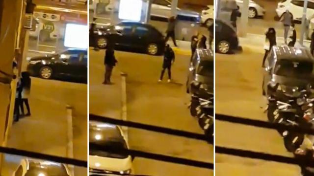 Imagen de uno de los encontronazos entre una banda juvenil y una dominicana en el Besòs por el control del territorio / CG