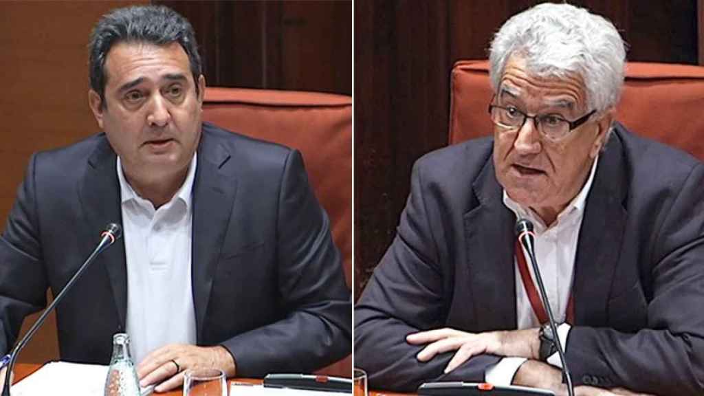 Manuel Bustos (i) y Jordi Soriano, durante su comparecencia en la comisión parlamentaria sobre corrupción política, en junio de 2015.