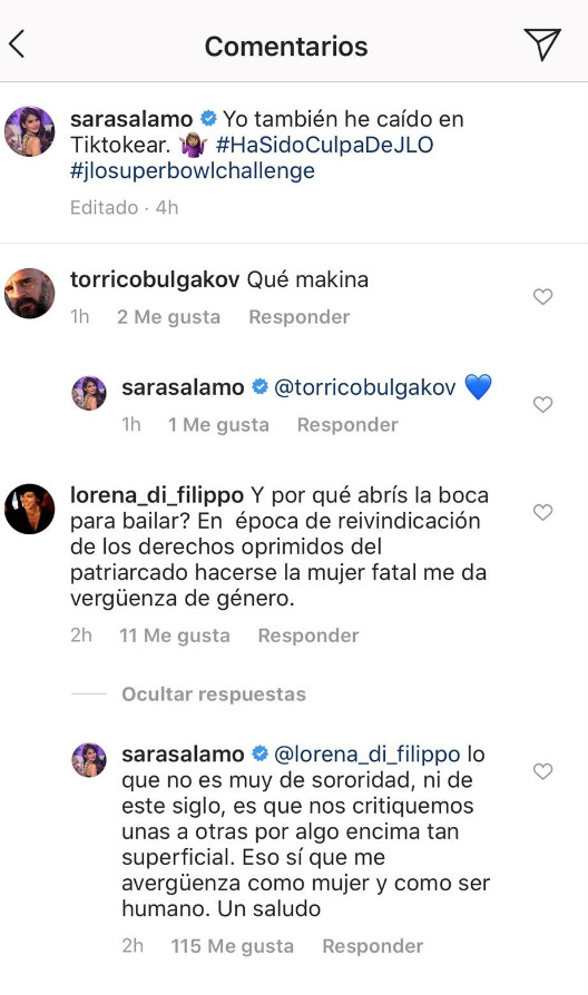 Críticas a Sara Sálamo