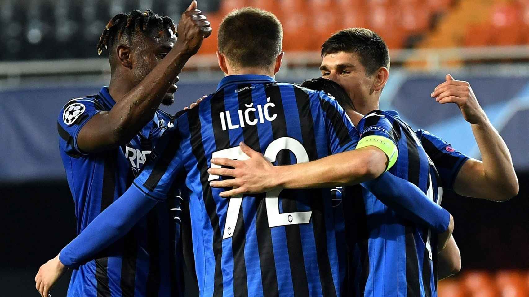 Los jugadores del Atalanta celebran un gol de Ilicic / EFE