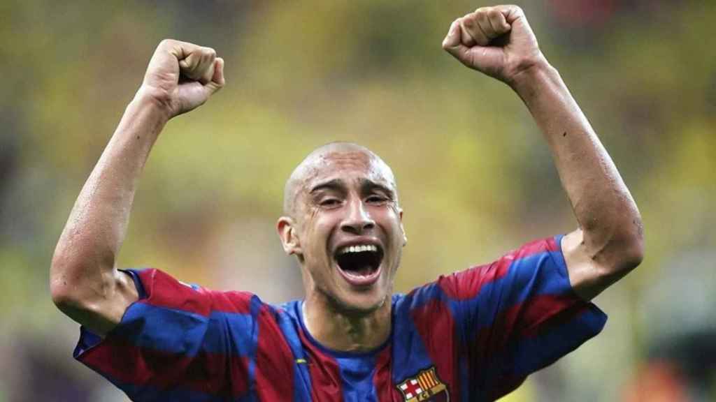 Larsson celebrando la Champions con el Barça / EFE