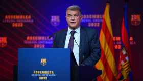 Joan Laporta, en la asamblea de socios compromisarios del Barça del ejercicio 21-22 / FCB