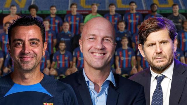 Xavi Hernández, Jordi Cruyff  y Mateu Alemany / FOTOMONTAJE CULEMANIA