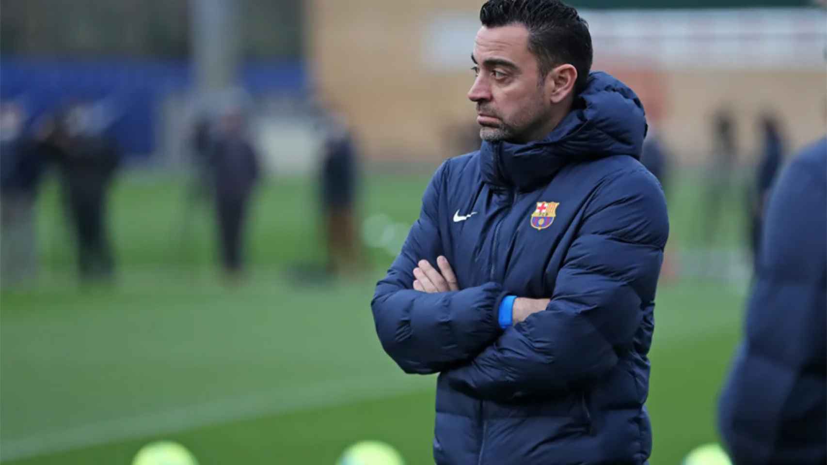 Xavi Hernández, durante una sesión de entrenamiento con el Barça / FCB