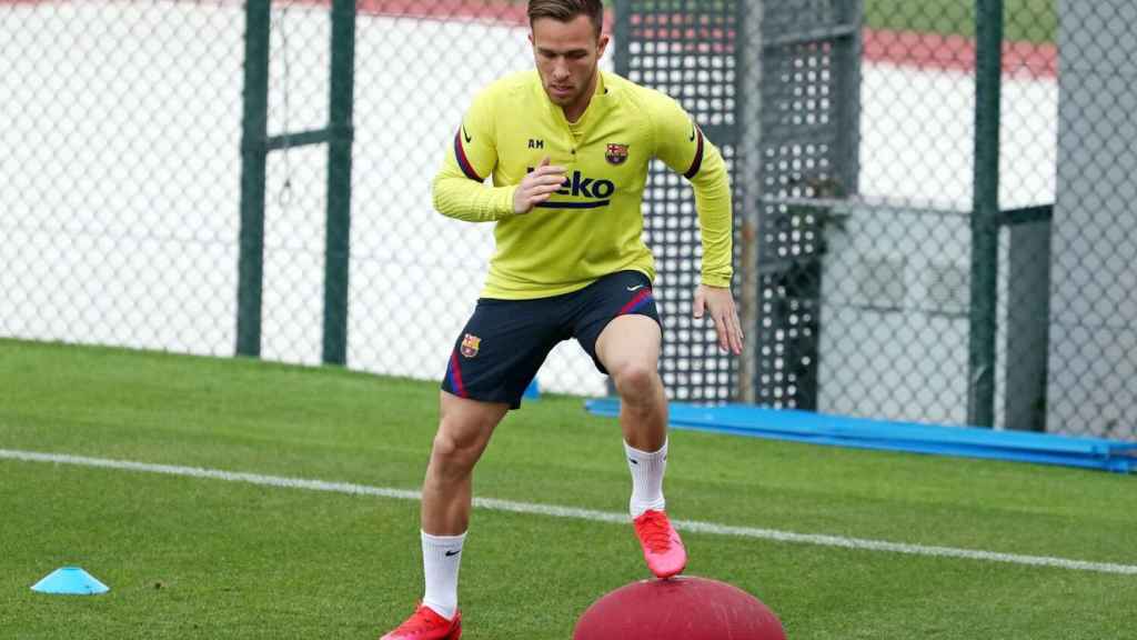 Arthur Melo durante un entrenamiento /FCB