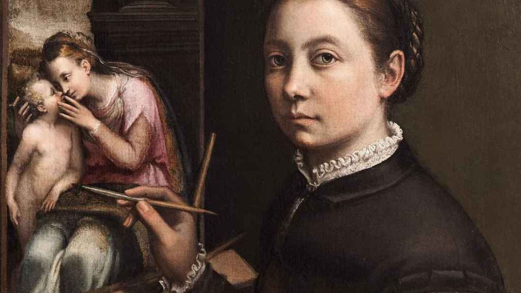 ‘Autorretrato ante el caballete’ de Sofonisba Anguissola, ejecutado hacia 1556-1557. MUSEO-CASTILLO DE ŁAŃCUT (POLONIA)